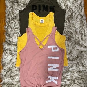 VS Pink Bundle of Three Crop Tank Tops